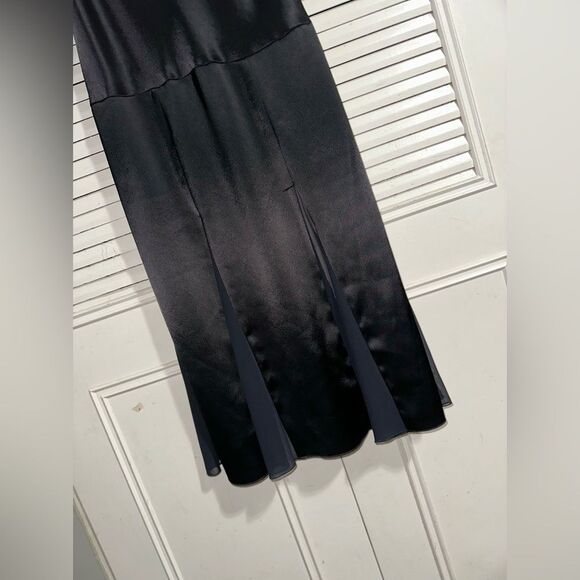 ABS Evening By Allen Schwartz Black‎ Satin Dress (4) - Picture 4 of 10